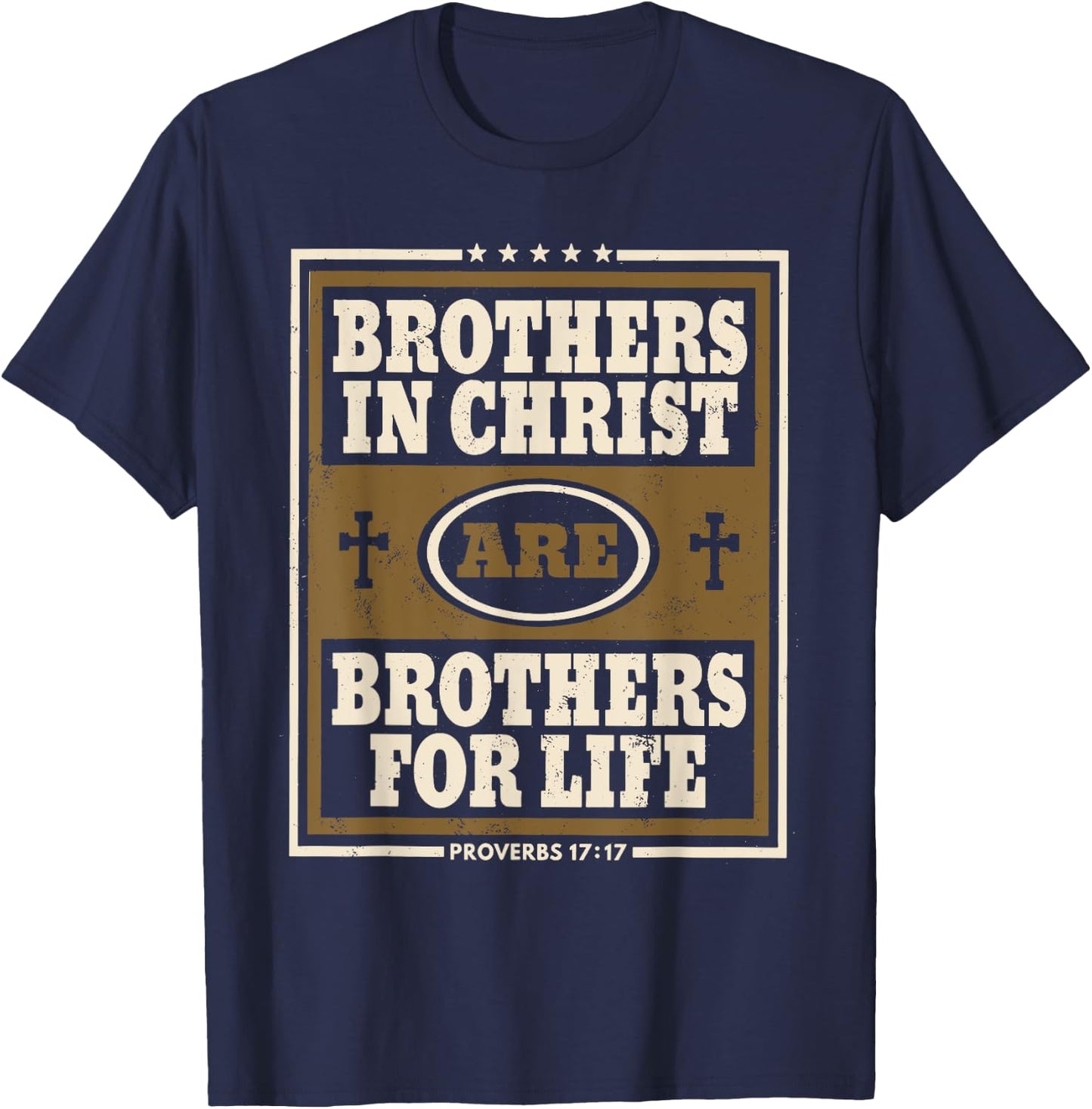 Brothers in Christ Christian T-Shirt - T-Shirt | Navy