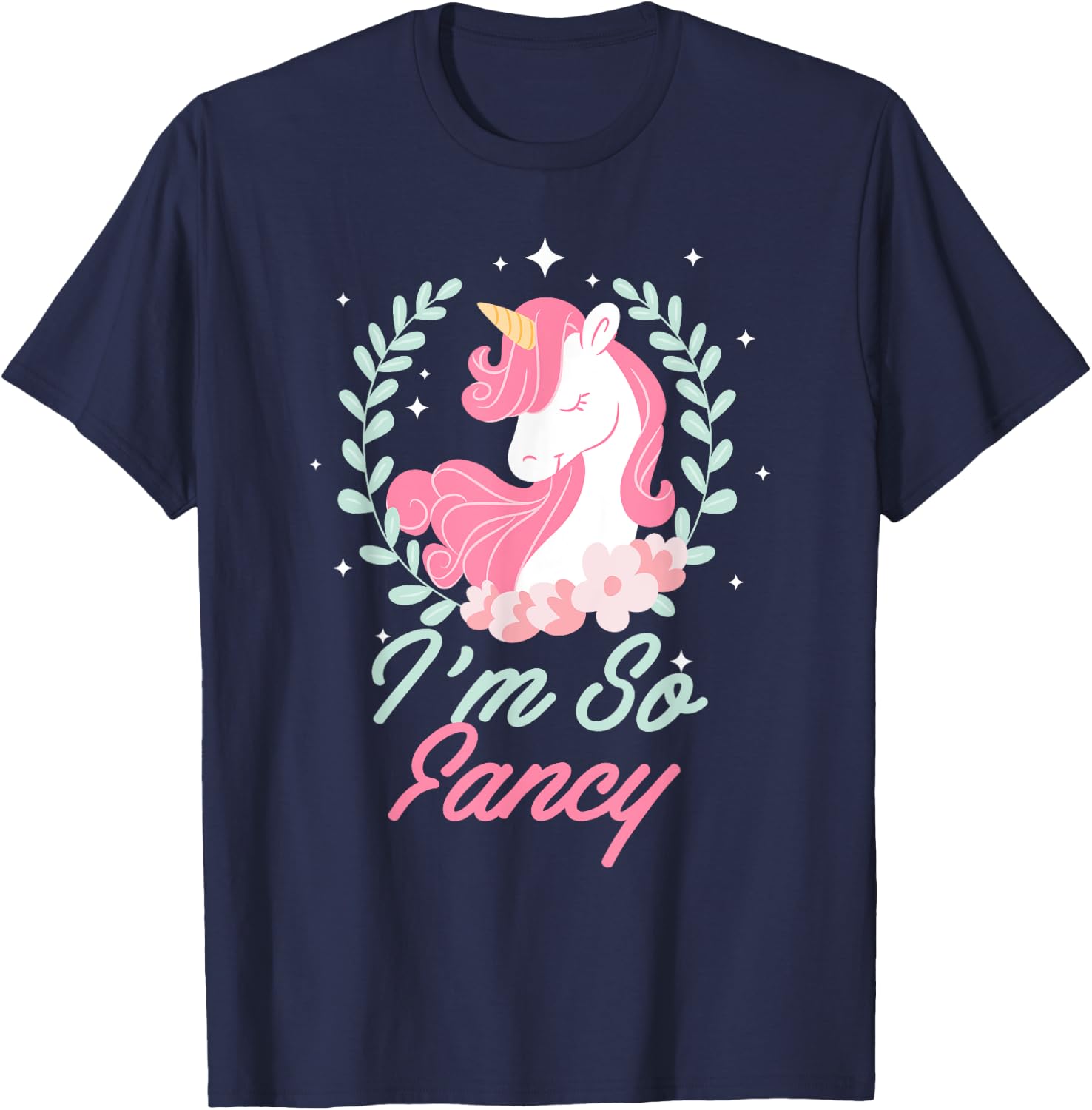 I'm So Fancy Rainbow Unicorn Squad Novelty T-Shirt - T-Shirt | Navy