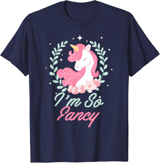 I'm So Fancy Rainbow Unicorn Squad Novelty T-Shirt - T-Shirt | Navy