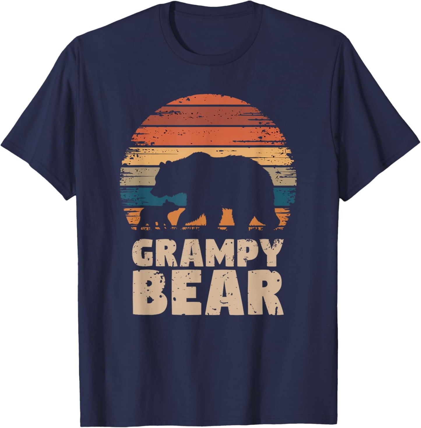 Grampy Bear Vintage Retro Funny Father's Day 1 Cub Kid T-Shirt - T-Shirt | Navy
