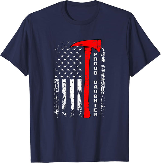 Firefighter Daughter Shirt Proud Daughter of Firefighter T-Shirt - T-Shirt | Navy