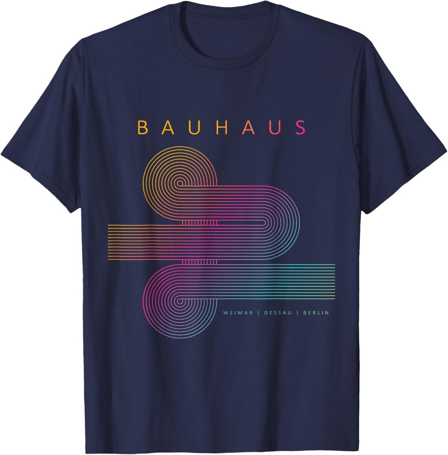 Bauhaus Poster 1923-100 Years of the Design School T-Shirt - T-Shirt | Navy