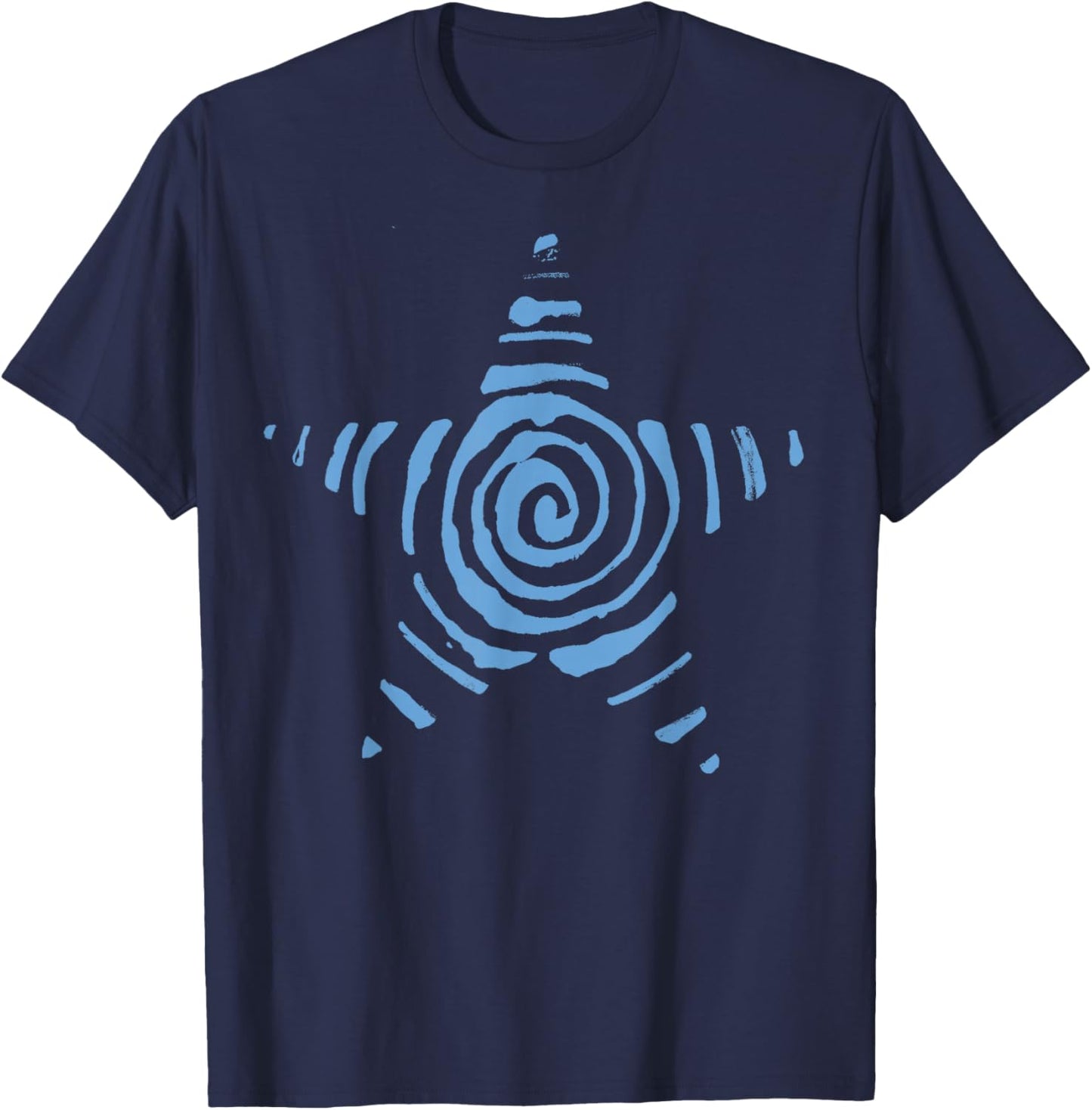 Spiral Star y2k Whimsy Grunge Vintage Coastal Beach Graphic T-Shirt - T-Shirt | Navy
