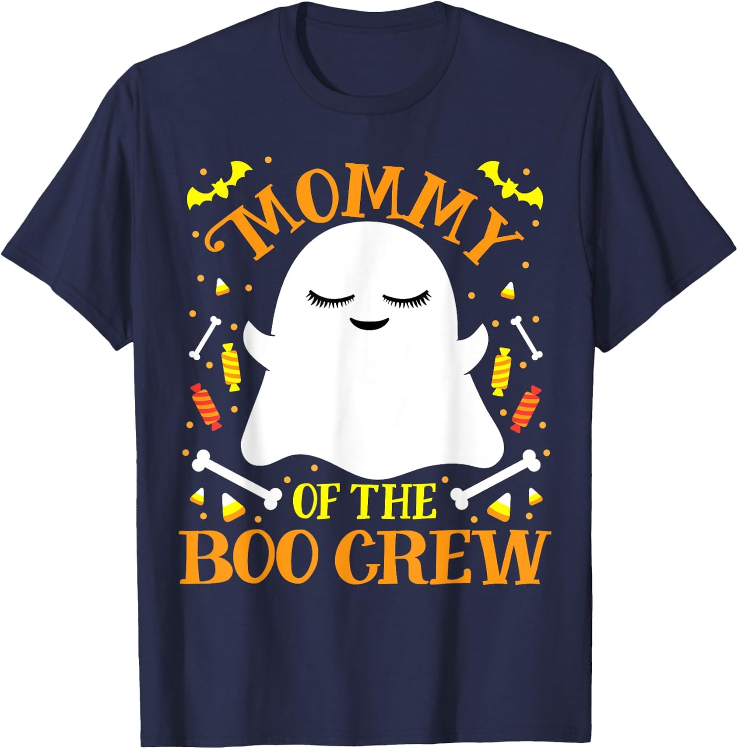 Mommy Boo Crew Ghost Matching Family Mom Halloween T-Shirt - T-Shirt | Navy