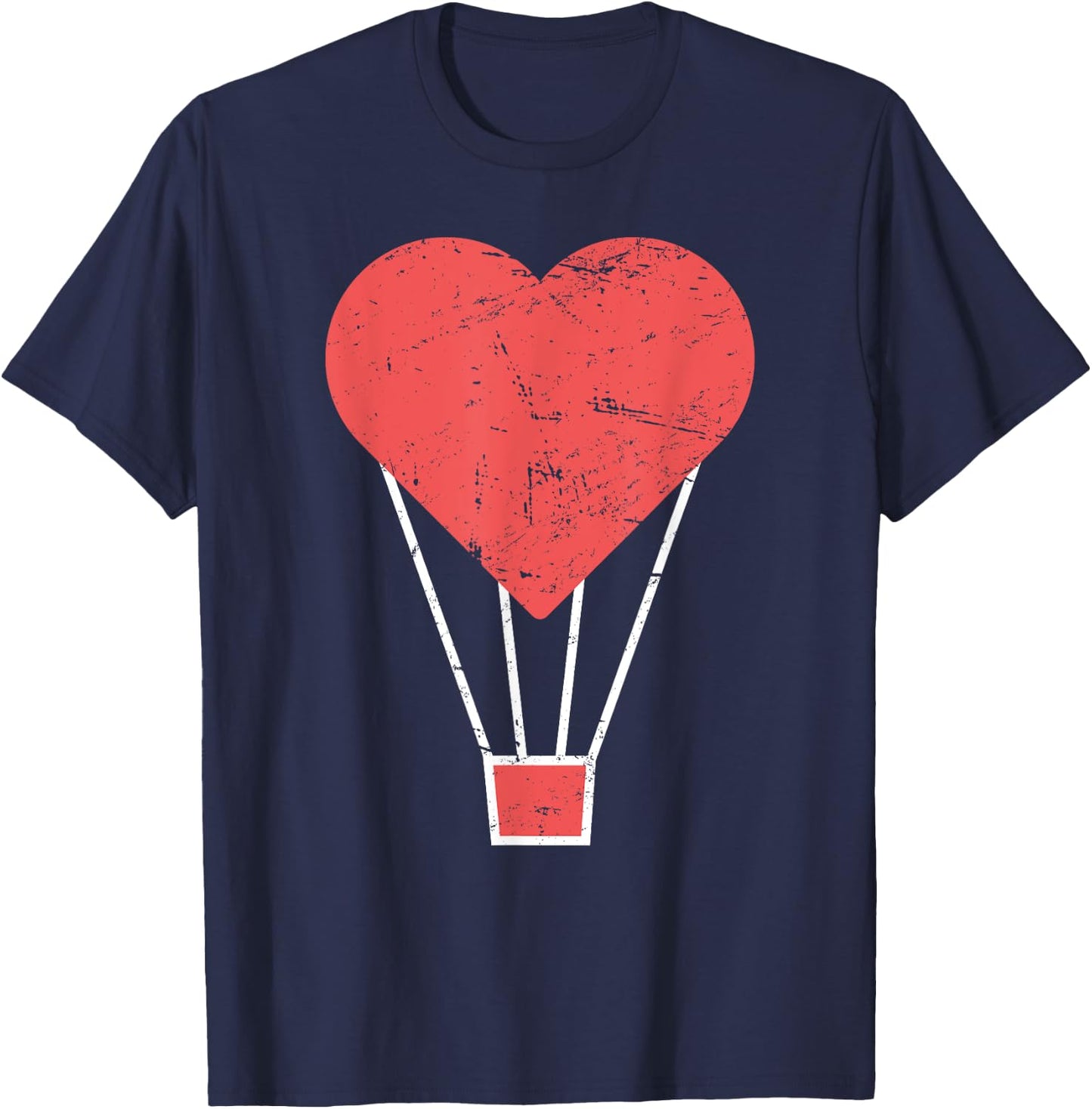 Heart | Cute Hot Air Balloon T-Shirt - T-Shirt | Navy