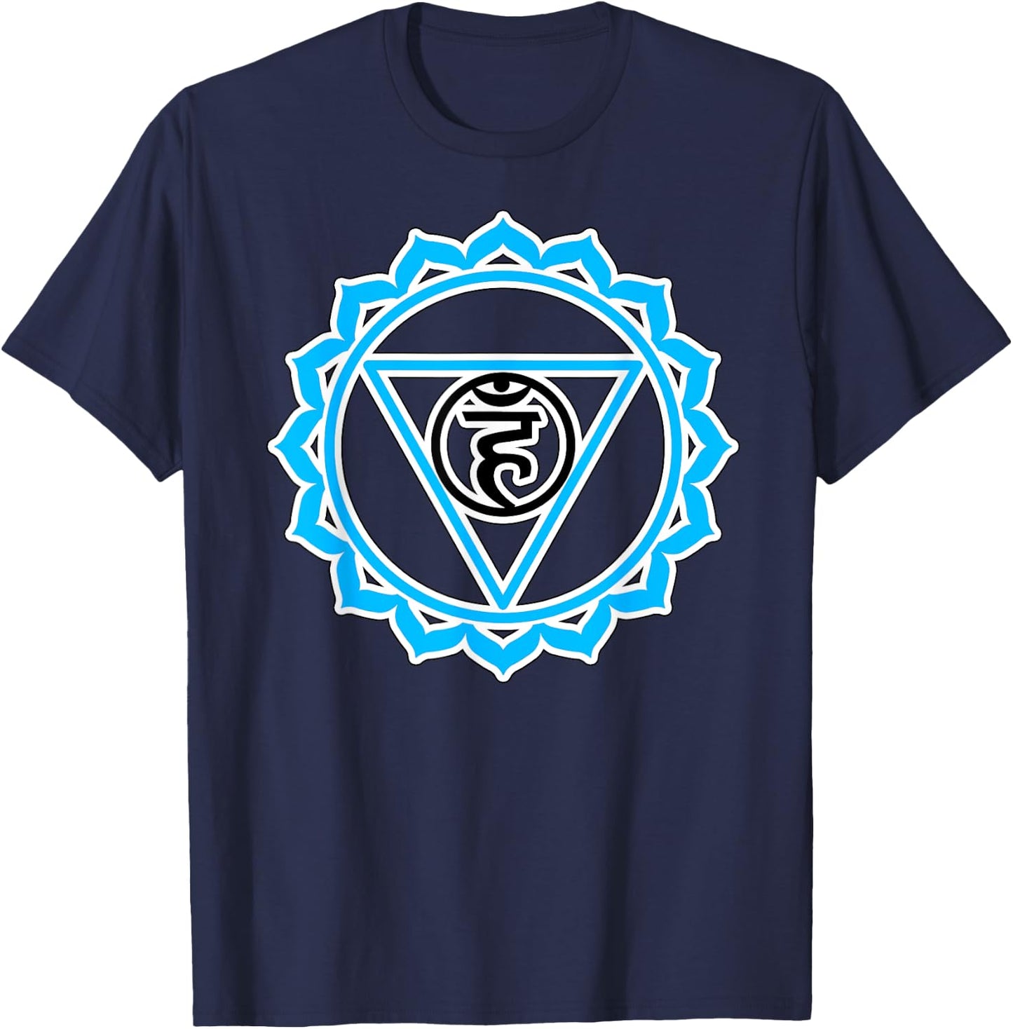 Yoga Veshuddha Throat Chakra Baby Blue Chakra T-Shirt - T-Shirt | Navy