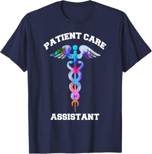 PCA Patient Care Assistant Medical Emblem Caduceus Gifts T-Shirt - T-Shirt | Navy