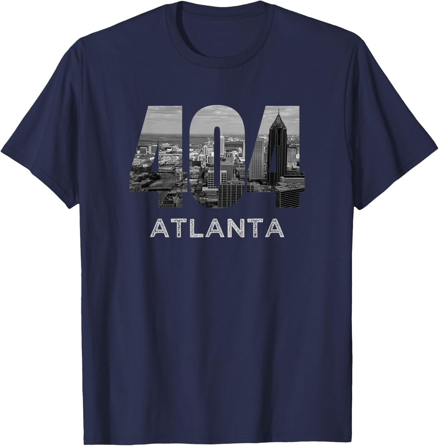 City Skyline Area Code 404 Downtown Atlanta Georgia Souvenir T-Shirt - T-Shirt | Navy