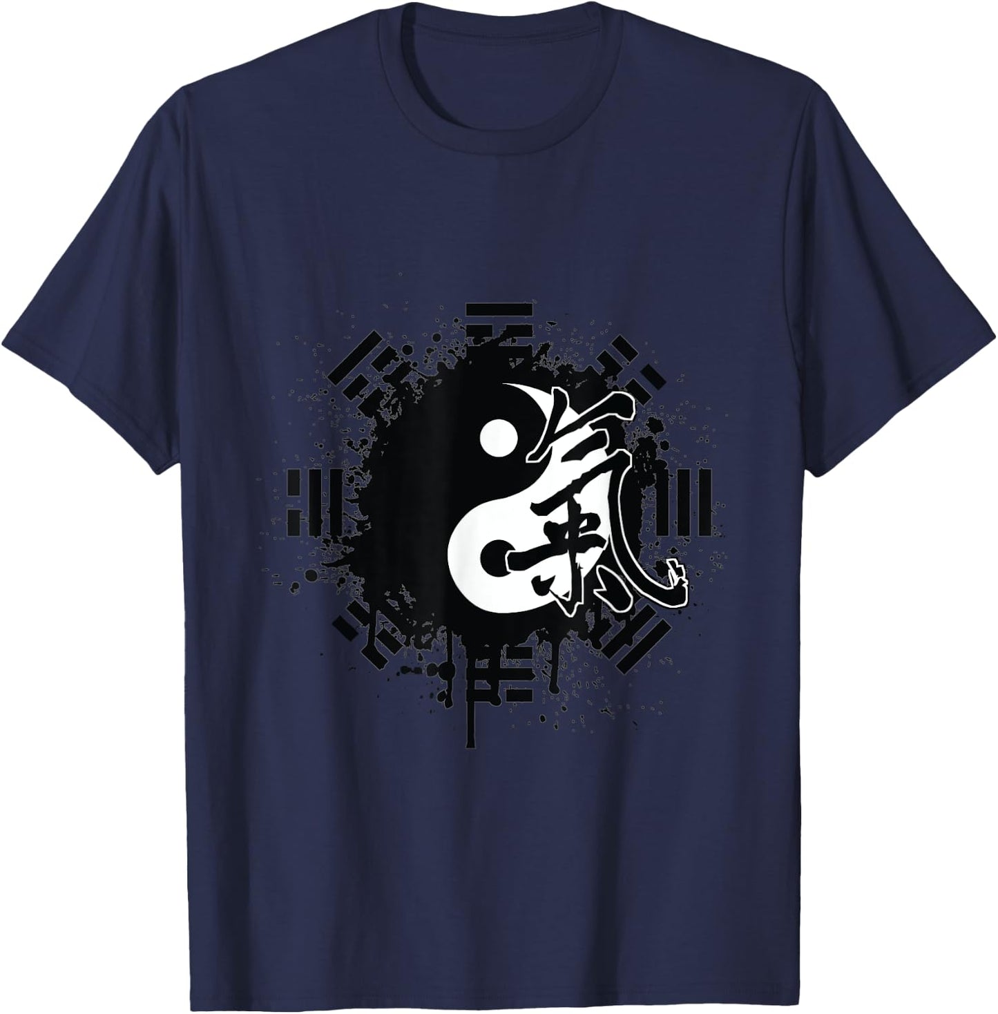 Ying Yang Chinese Yin Tai Chi Feng Shui Bagua T-Shirt - T-Shirt | Navy
