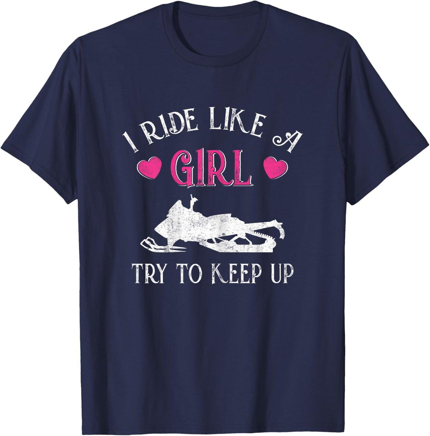 Funny Snowmobiling Girl Snowmobile Rider Gift T-Shirt - T-Shirt | Navy