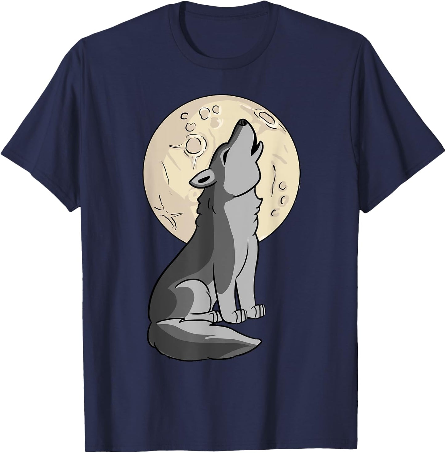 Wolf Shirt - Cute Baby Wolf Costume Howling Full Moon T-Shirt - T-Shirt | Navy