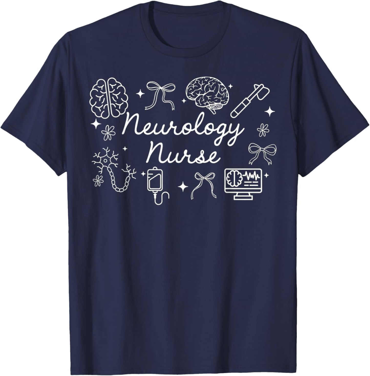 Neuro Nurse Neurology Neuro ICU Rn Neurologist Crewne T-Shirt - T-Shirt | Navy