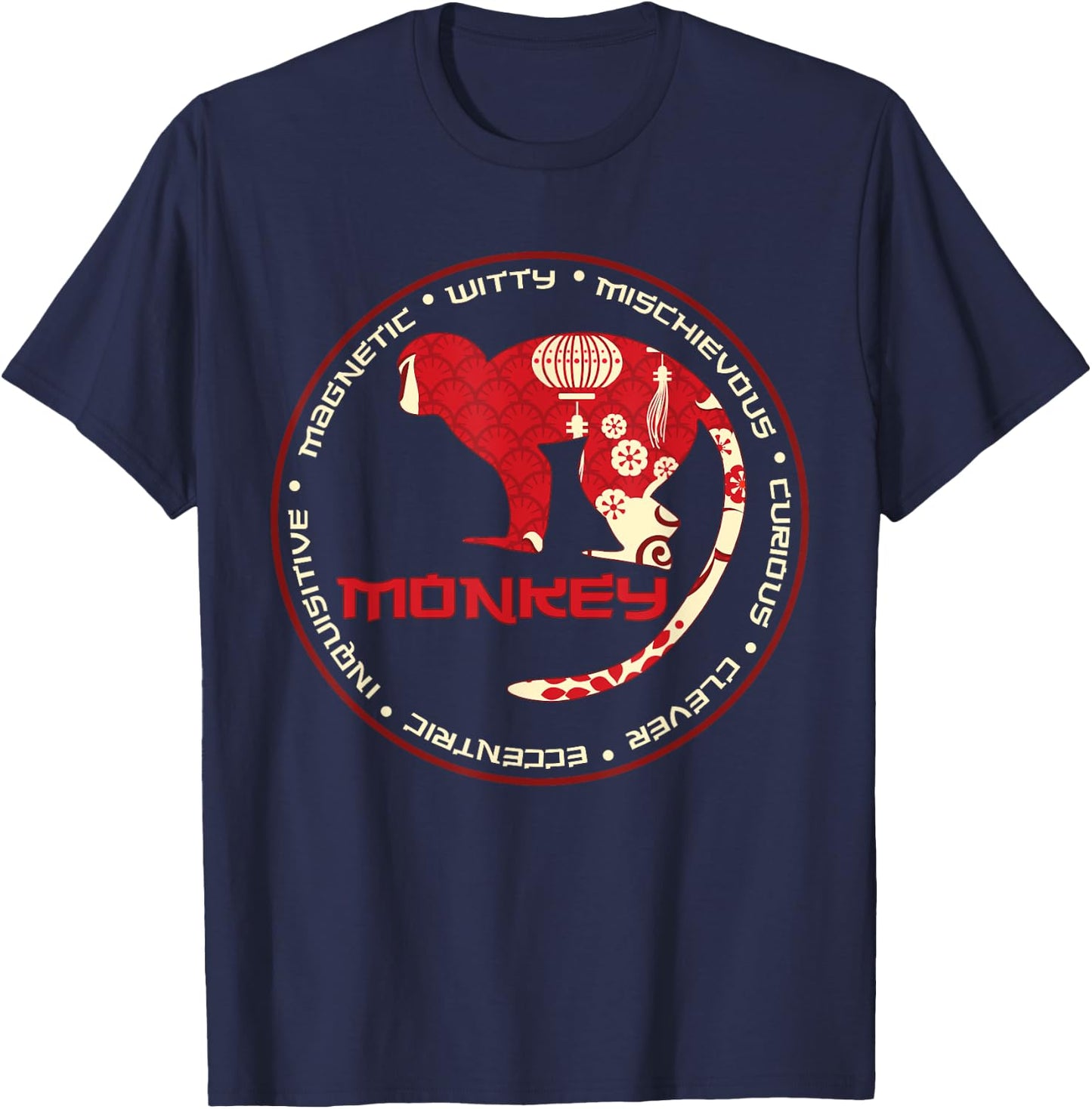 Chinese Zodiac Year of the Monkey Astrology Horoscope Zodiac T-Shirt - T-Shirt | Navy