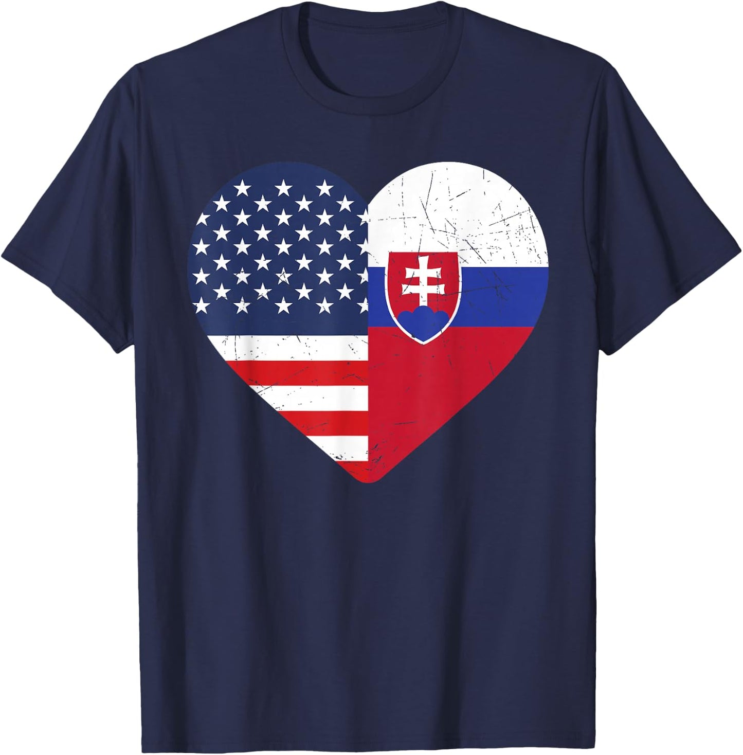 Slovak heritage USA Slovakia American Flag Slovak Flag T-Shirt - T-Shirt | Navy