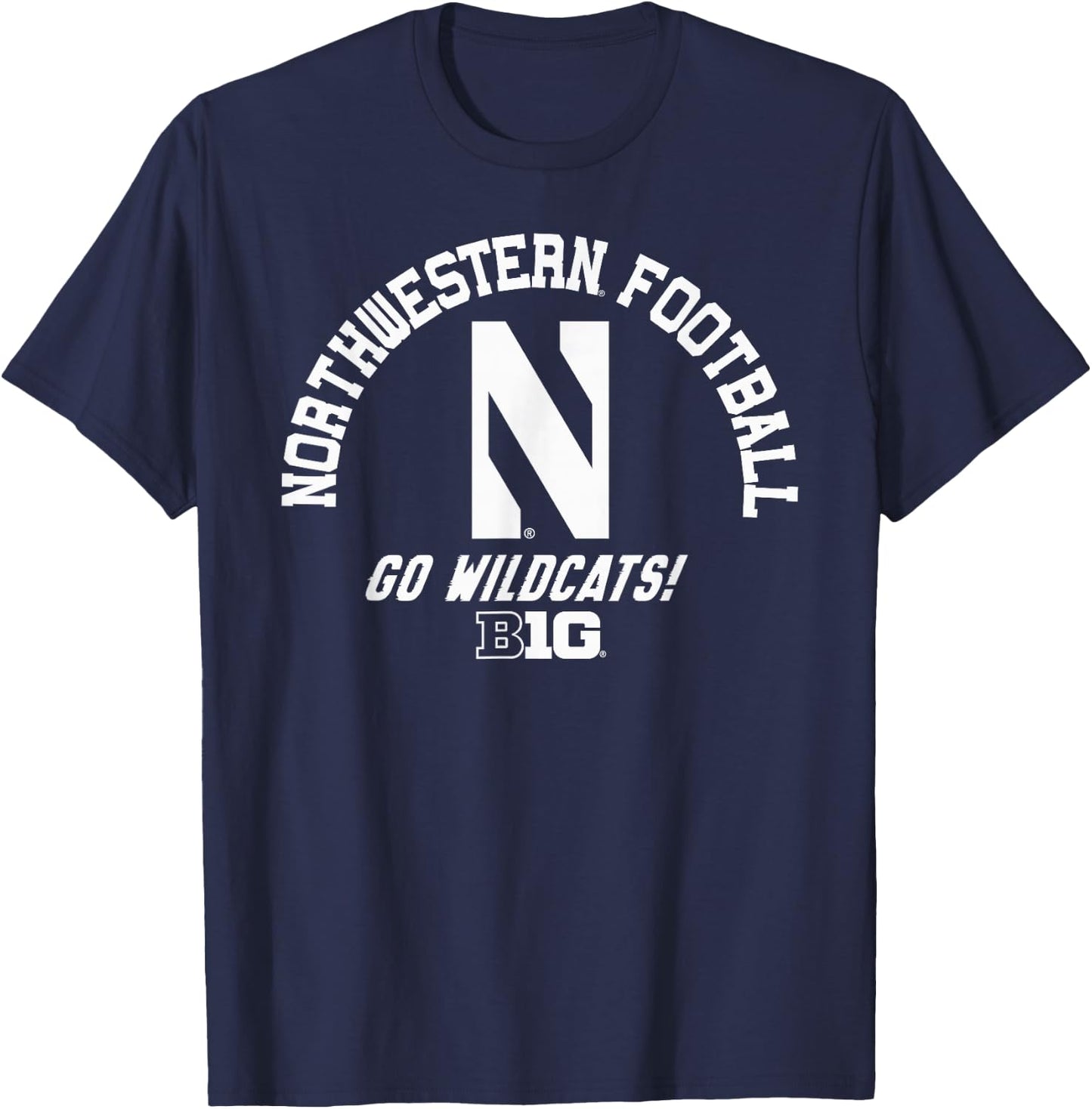 Northwestern Wildcats Big 10 Football Purple T-Shirt - T-Shirt | Navy