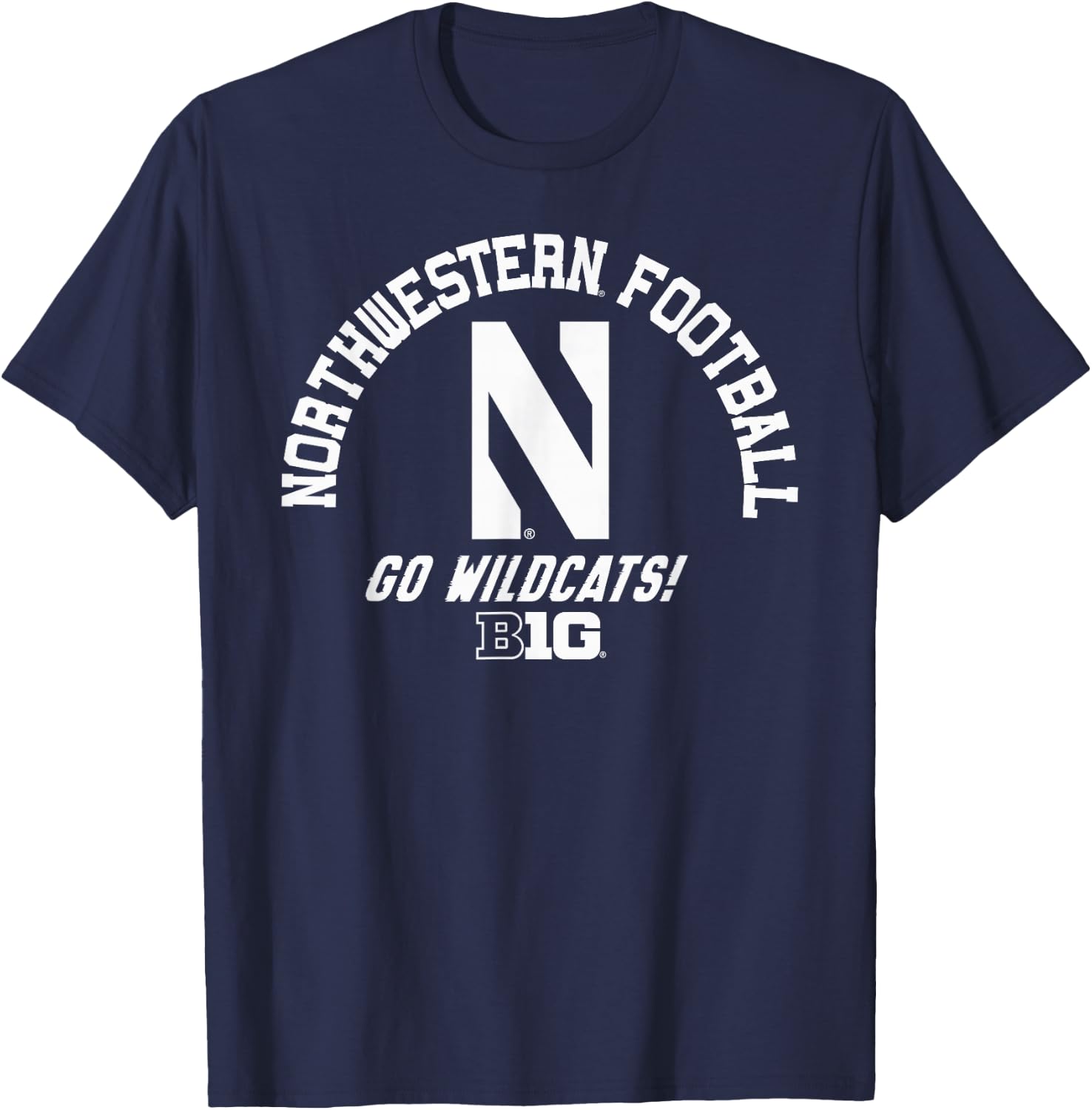 Northwestern Wildcats Big 10 Football Purple T-Shirt - T-Shirt | Navy