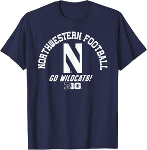 Northwestern Wildcats Big 10 Football Purple T-Shirt - T-Shirt | Navy