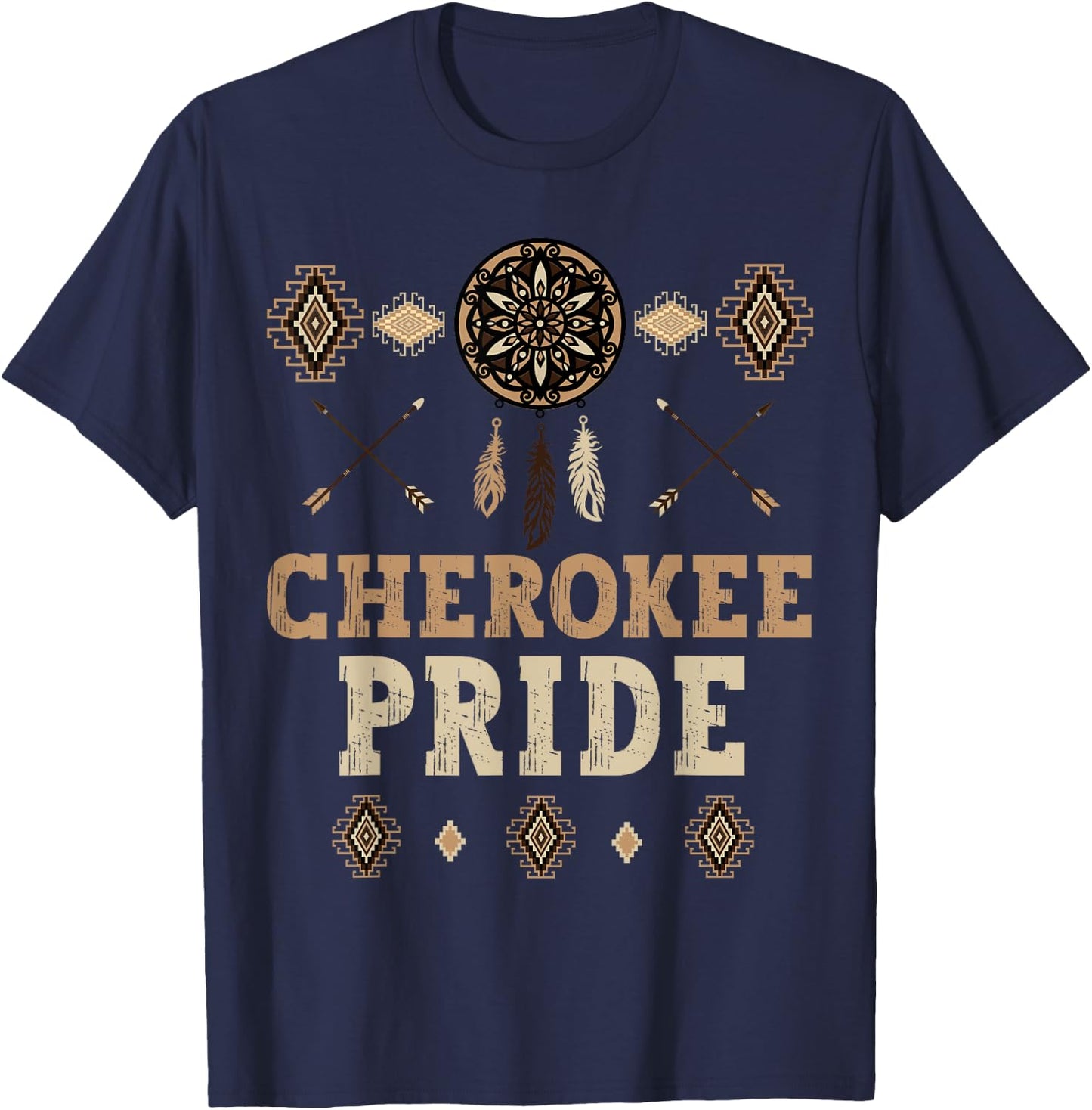 Cherokee Pride Native American Month Heritage Indigenous T-Shirt - T-Shirt | Navy