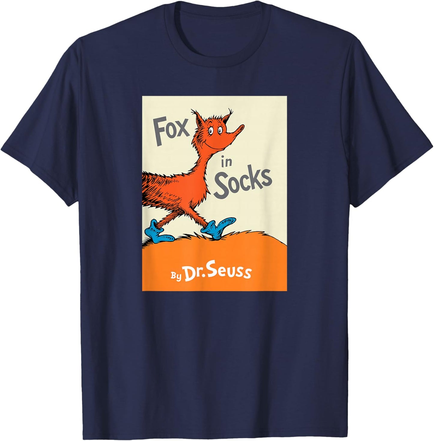 Dr. Seuss Fox in Socks Book Cover T-Shirt - T-Shirt | Navy