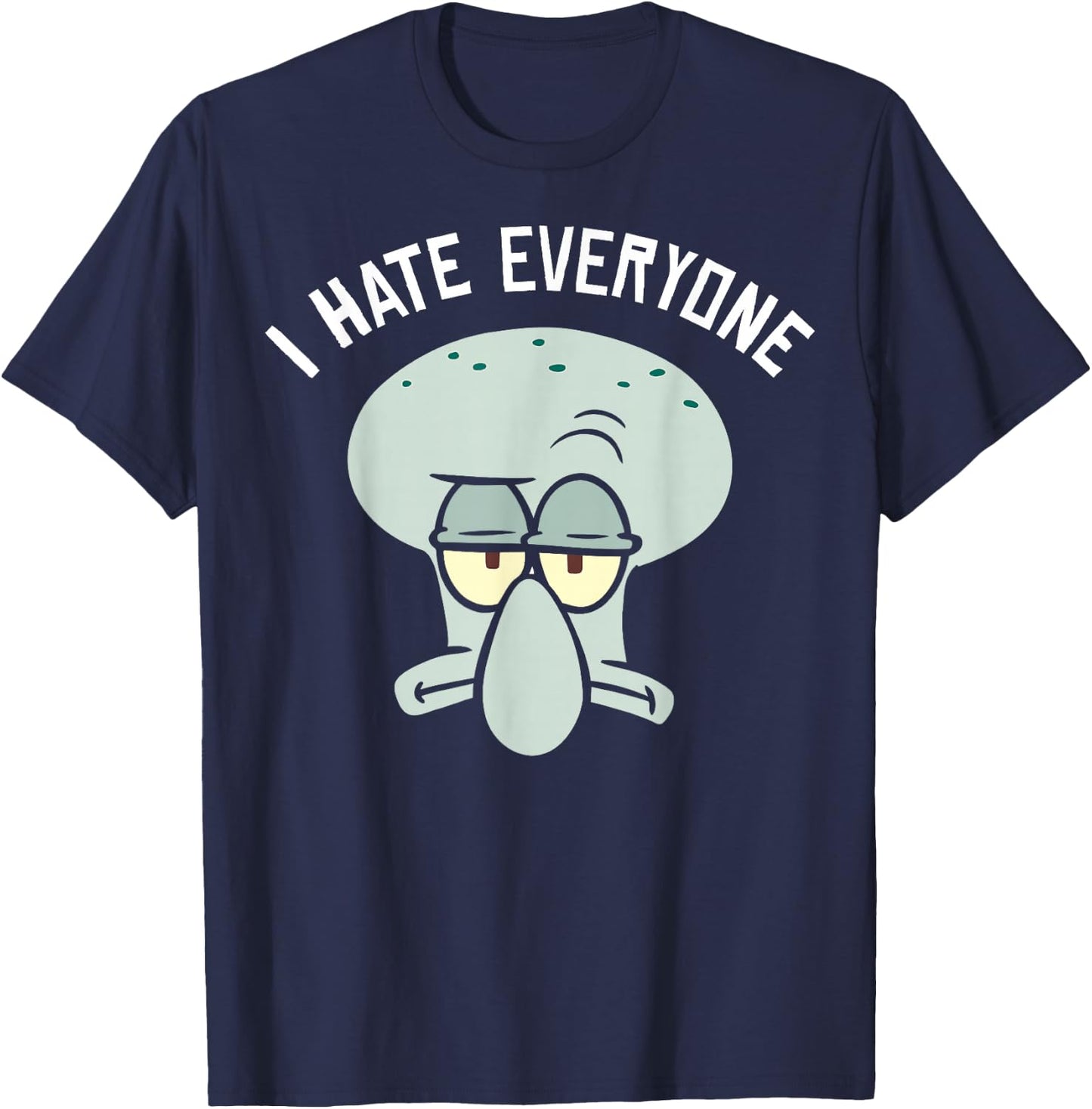 Spongebob Squarepants Squidward I Hate Everyone Small T-Shirt - T-Shirt | Navy
