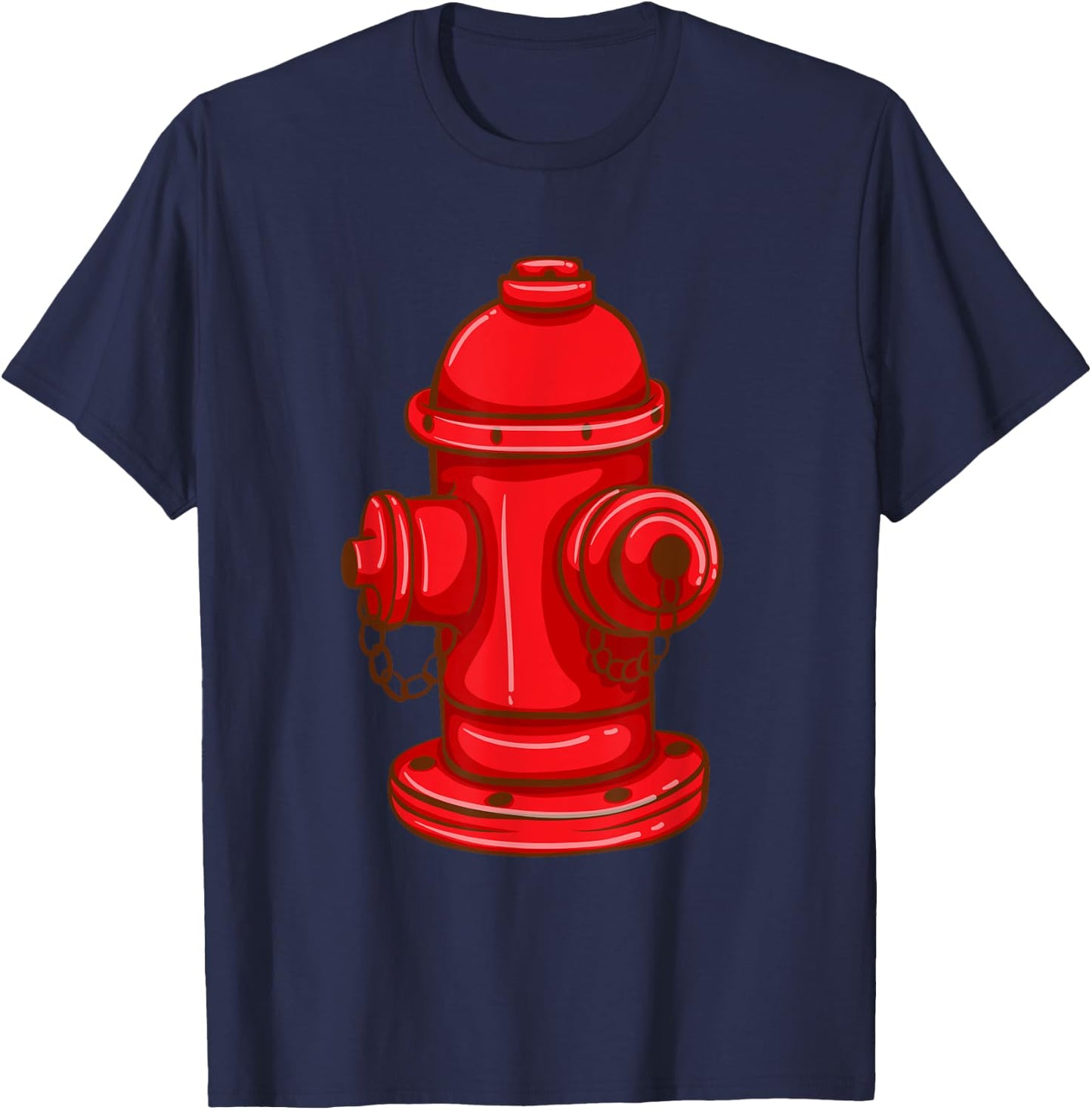 Fire Hydrant Shirt Funny Firefighter Firetruck Water Hose T-Shirt - T-Shirt | Navy