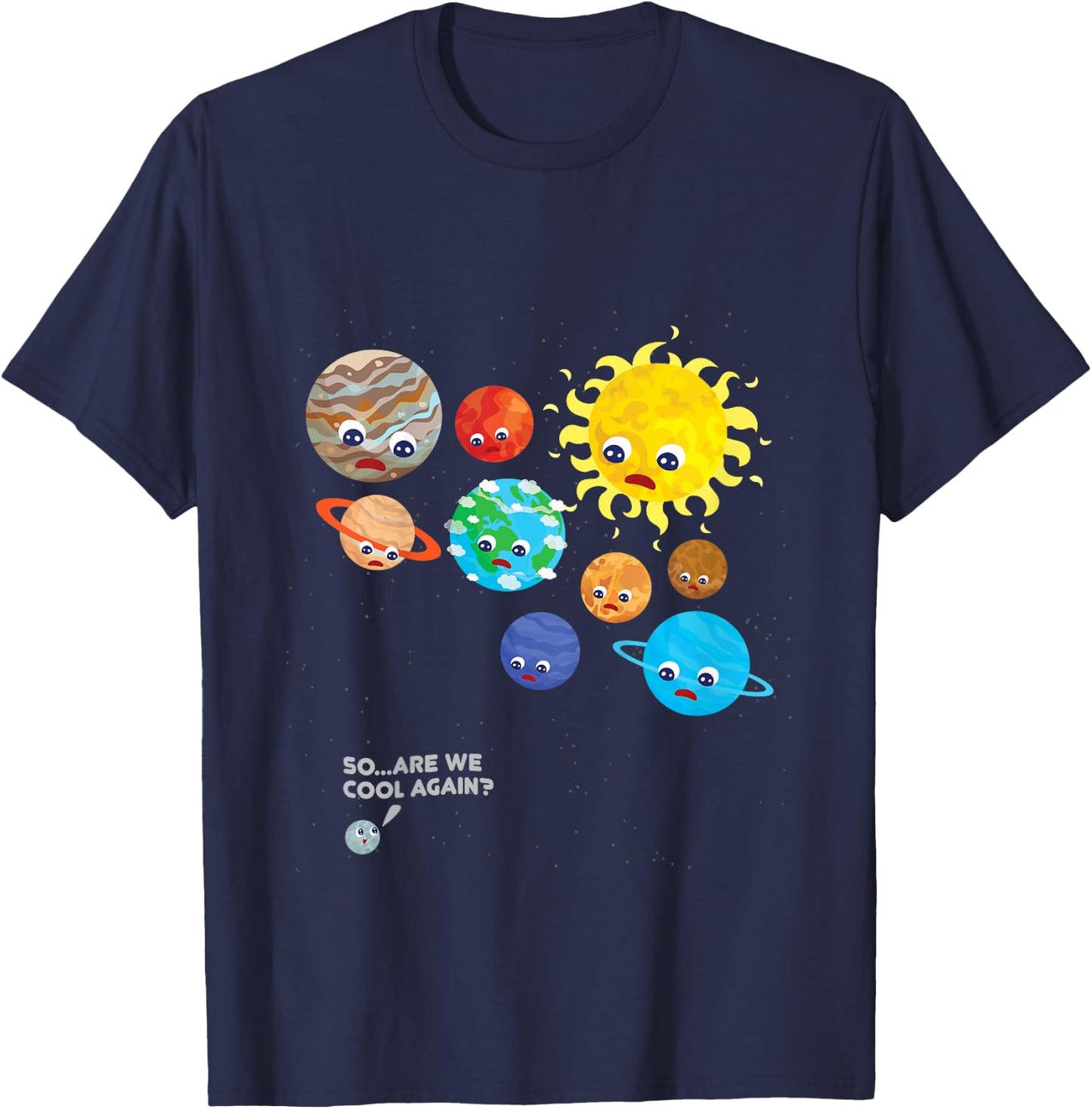 Pluto Planet Solar System Dwarf Planets Space Astronaut Gift T-Shirt - T-Shirt | Navy