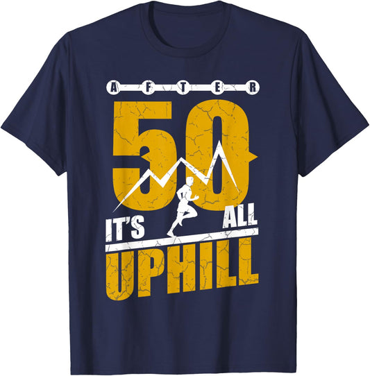 Funny Running T shirt 50 years old 50th Birthday Gift T-Shirt - T-Shirt | Navy
