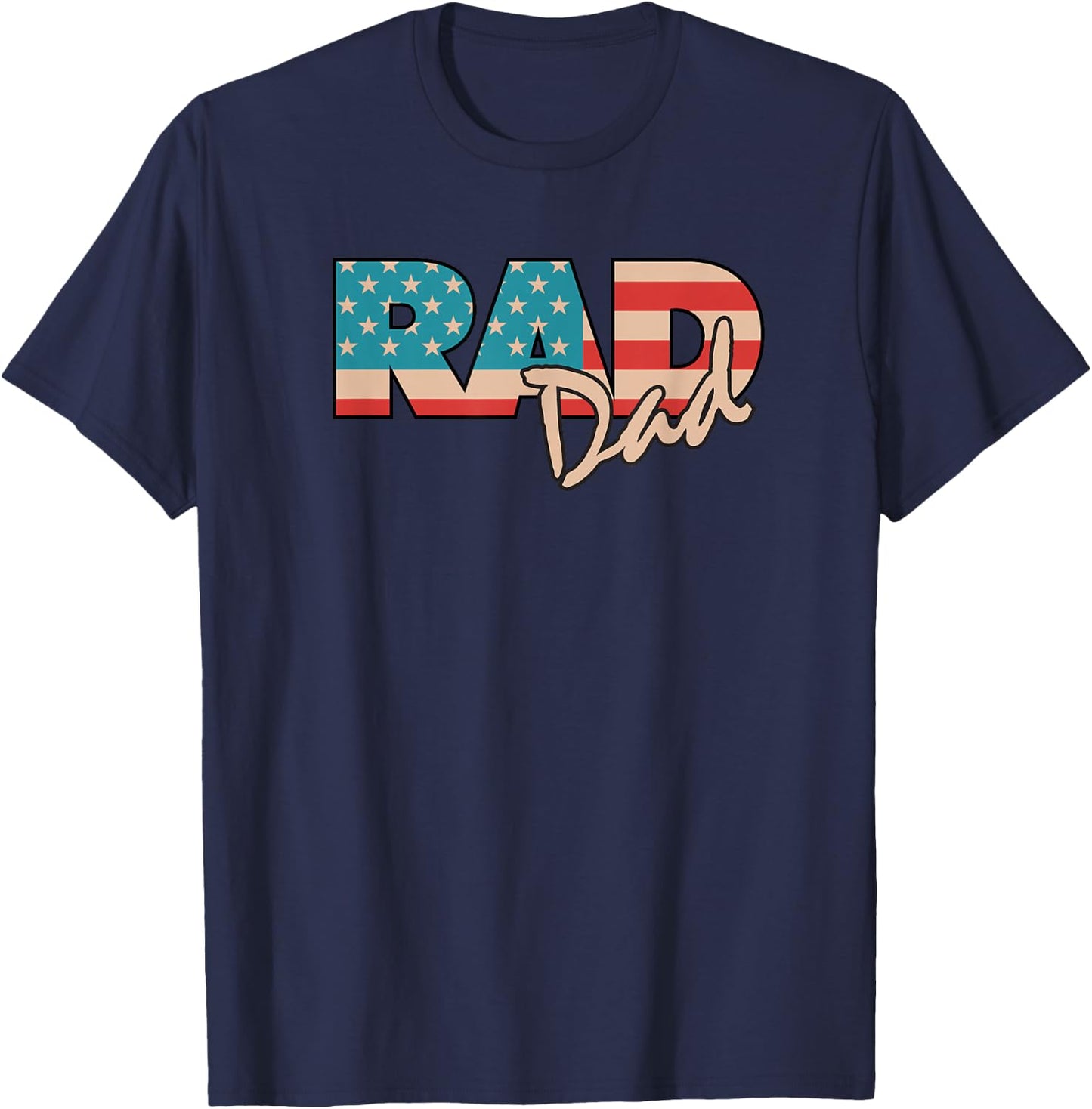 Rad Dad 1990's Retro Gift Farther T-Shirt - T-Shirt | Navy