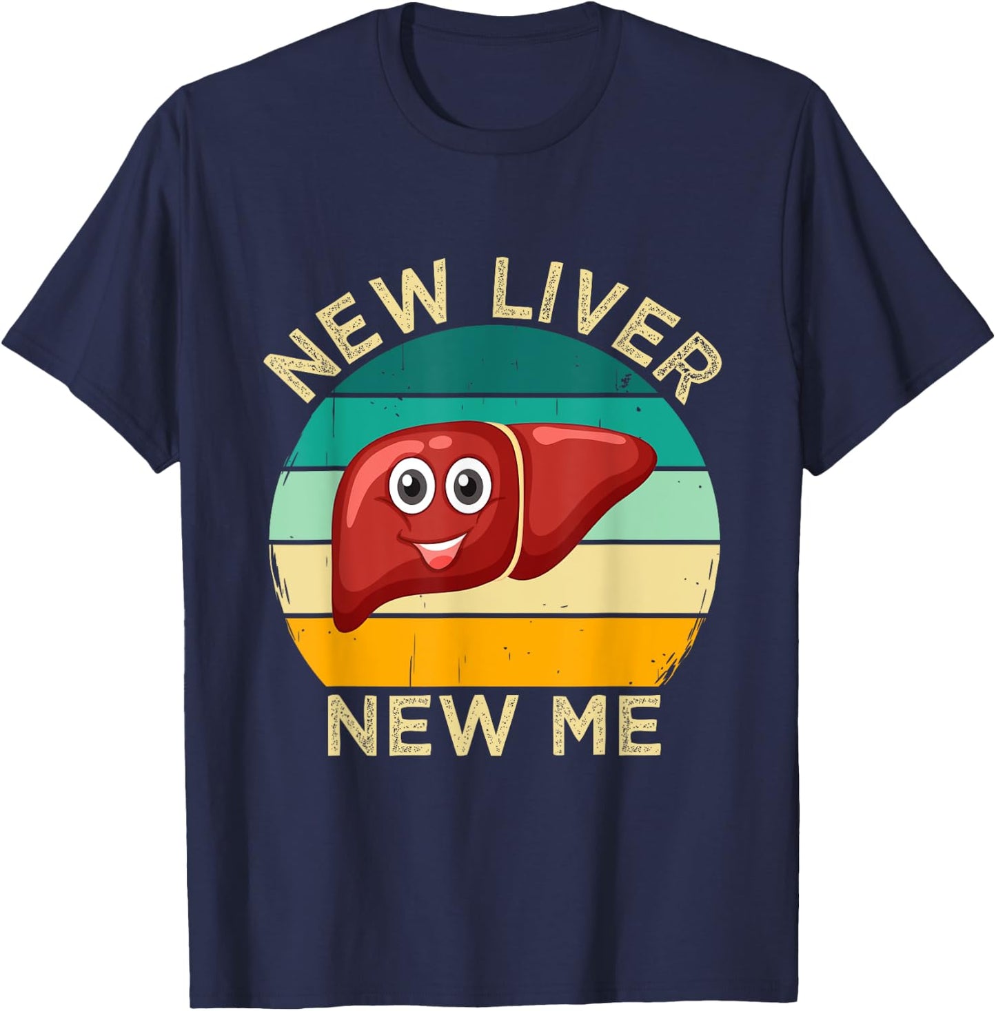 Funny Liver Transplant Survivor Liver Disease Awareness T-Shirt - T-Shirt | Navy