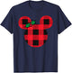 Disney Minnie Mouse Icon Holiday Plaid with Holly Christmas T-Shirt - T-Shirt | Navy