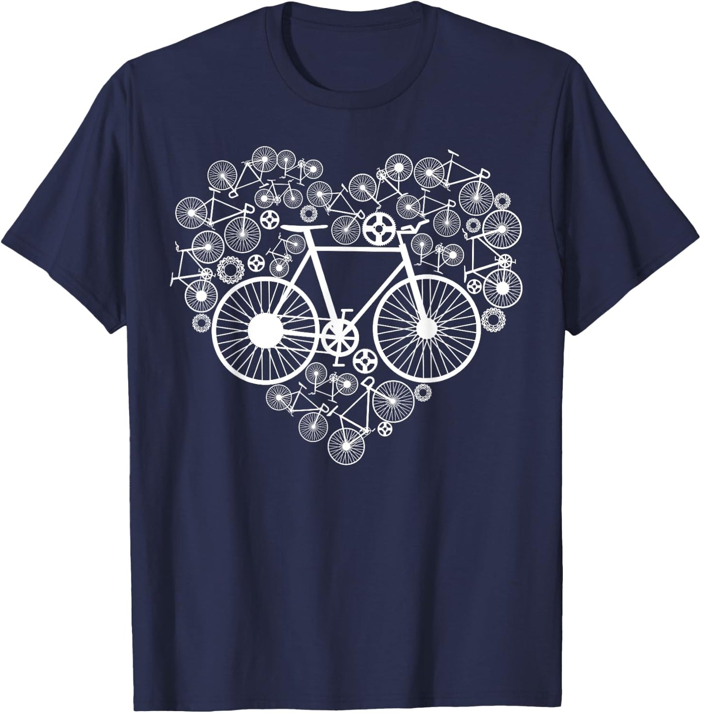 Bikes Heart Cute MTB Road Race Riding Lover Funny Gift T-Shirt - T-Shirt | Navy