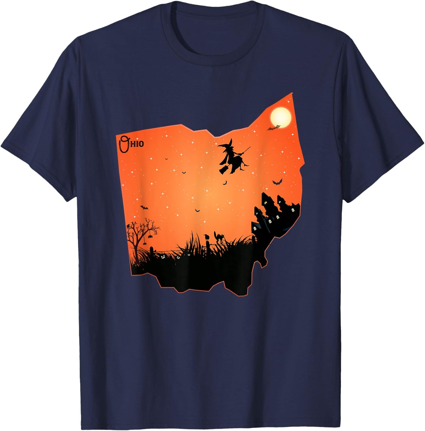 Halloween Ohio OH State Design Shirt Gift Women Kids T-Shirt - T-Shirt | Navy