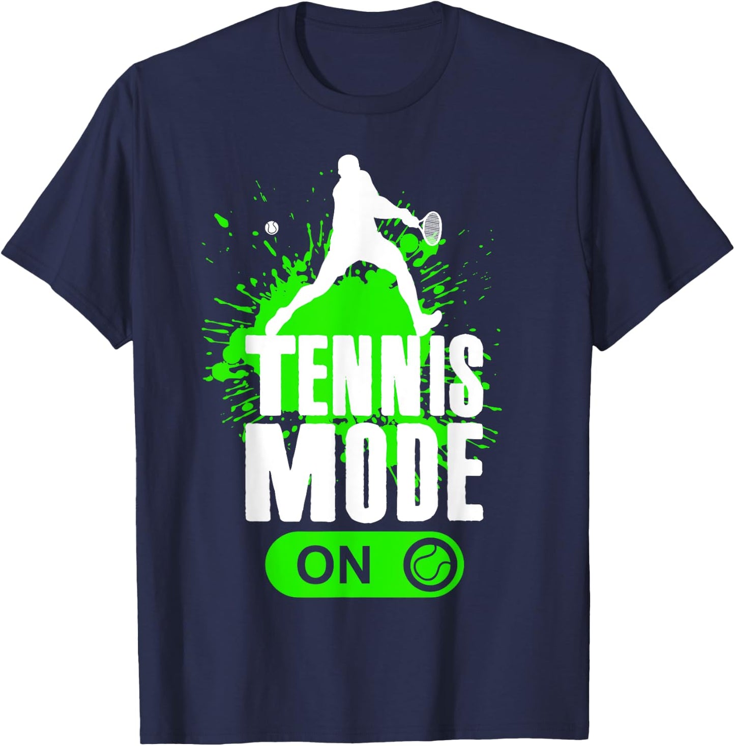 Tennis Mode On Cool Kids Youth Boys Tennis Player Gift T-Shirt - T-Shirt | Navy