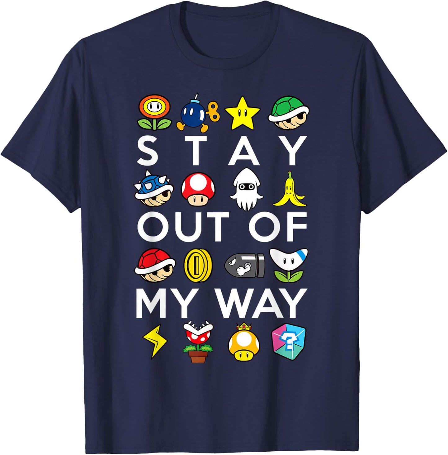 Nintendo Mario Kart Stay Out Of My Way Graphic T-Shirt - T-Shirt | Navy