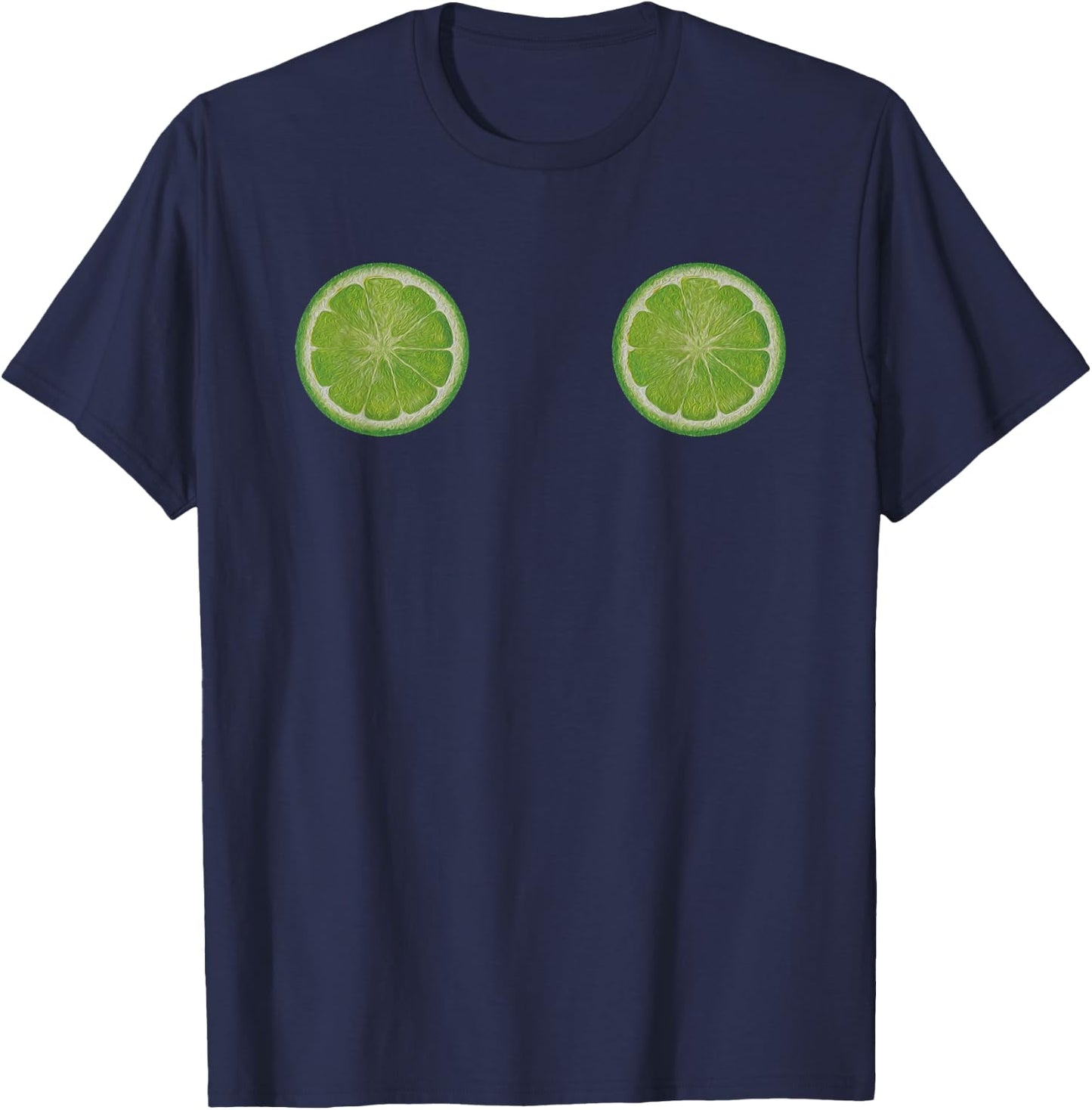 Funny Lime Lemon Boobs Women Girls Party Gift Shirt T-Shirt - T-Shirt | Navy