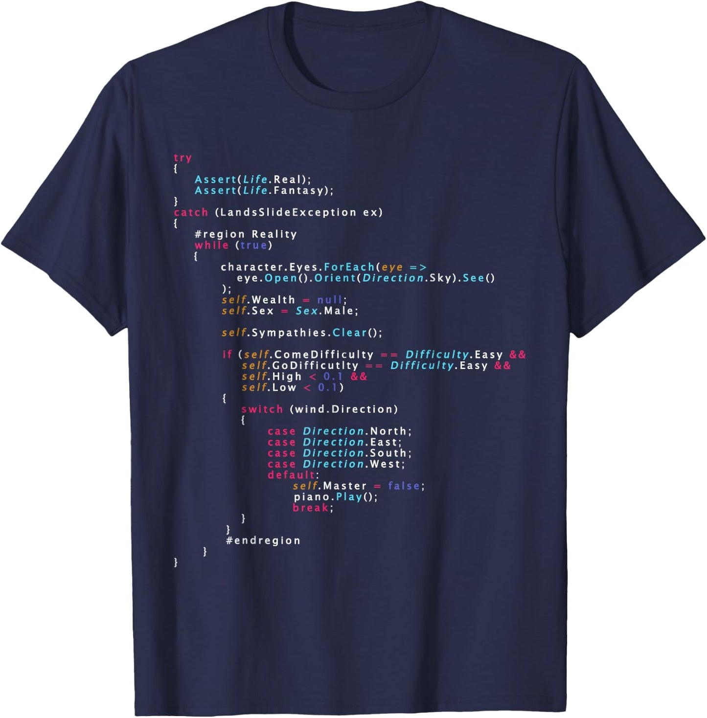 Is This The Real Life Coding Programming Shirt Color T-Shirt - T-Shirt | Navy