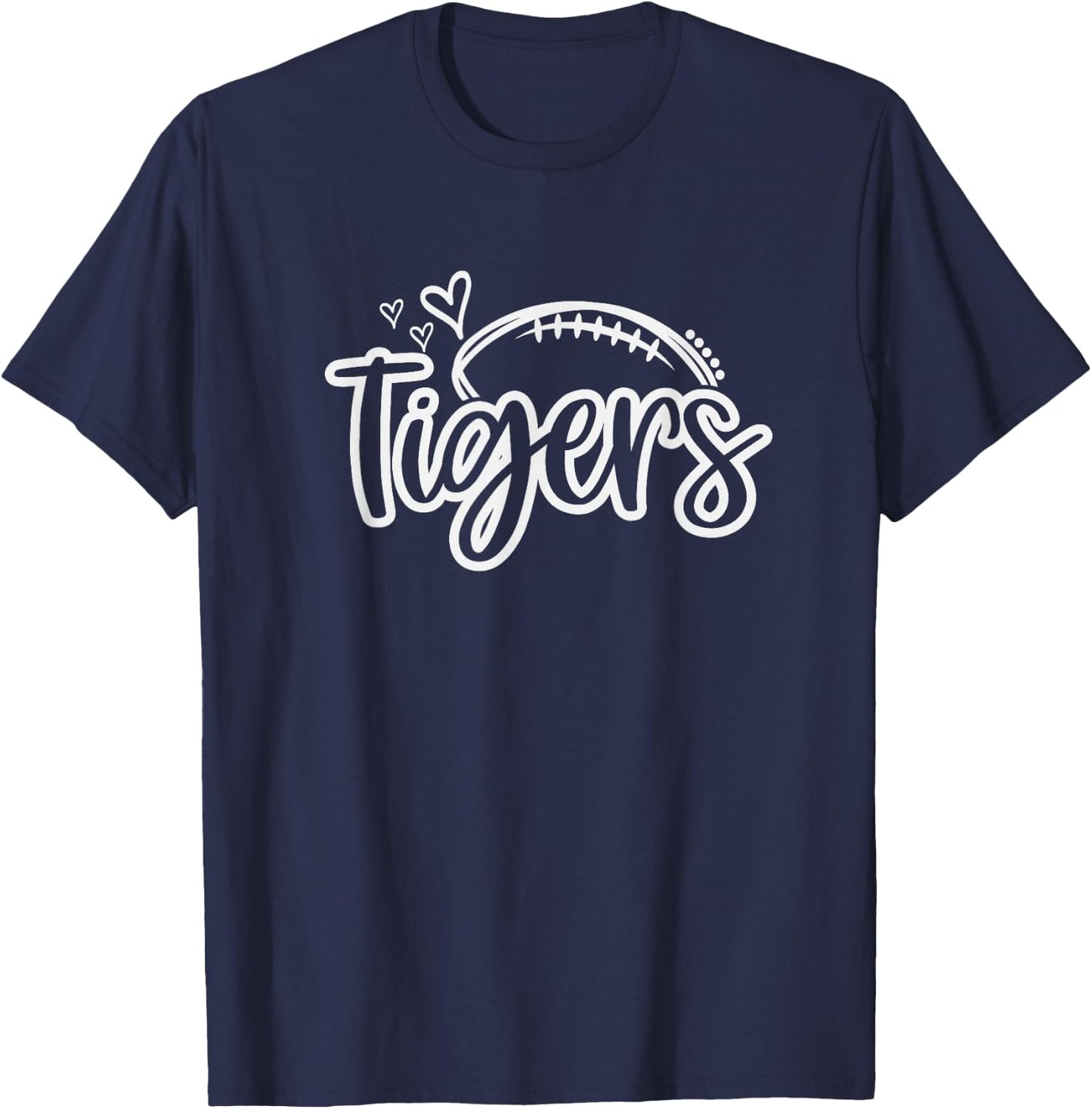 Football Tigers School Sports Fan Team Spirit T-Shirt - T-Shirt | Navy