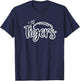 Football Tigers School Sports Fan Team Spirit T-Shirt - T-Shirt | Navy