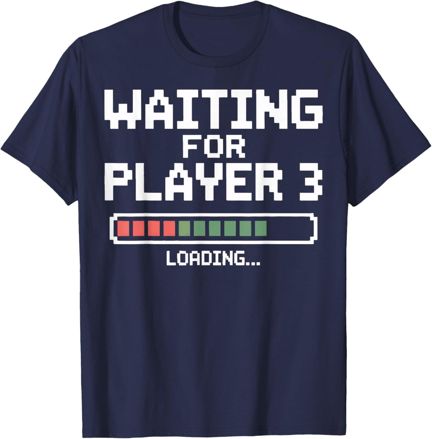 Waiting for Player 3 Loading Gamers Pregnancy Reveal T-Shirt - T-Shirt | Navy
