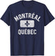 Montreal Fleur de Lys Gym Style Blue w Distress White Print T-Shirt - T-Shirt | Navy