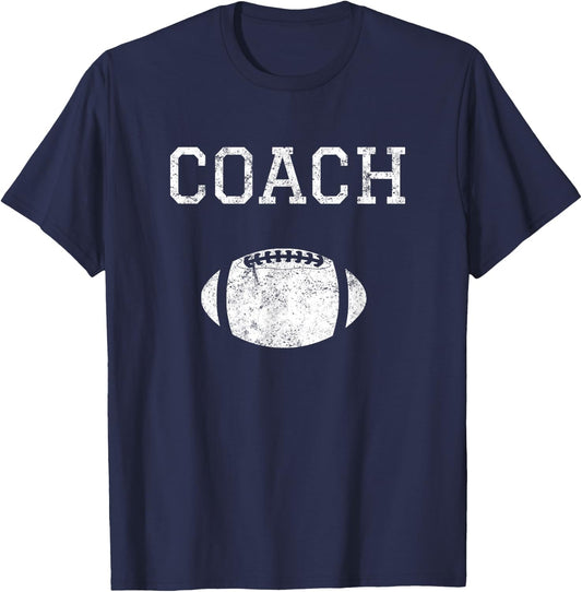Vintage Football Coach Graphic Novelty T-Shirt - T-Shirt | Navy