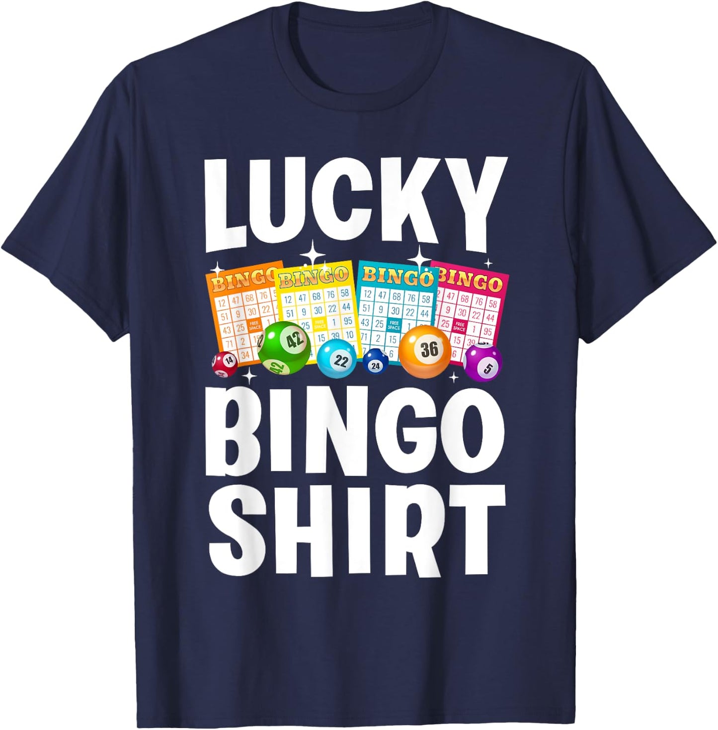 Cute Lucky Bingo Art Women Game Player Bingo Lovers T-Shirt - T-Shirt | Navy