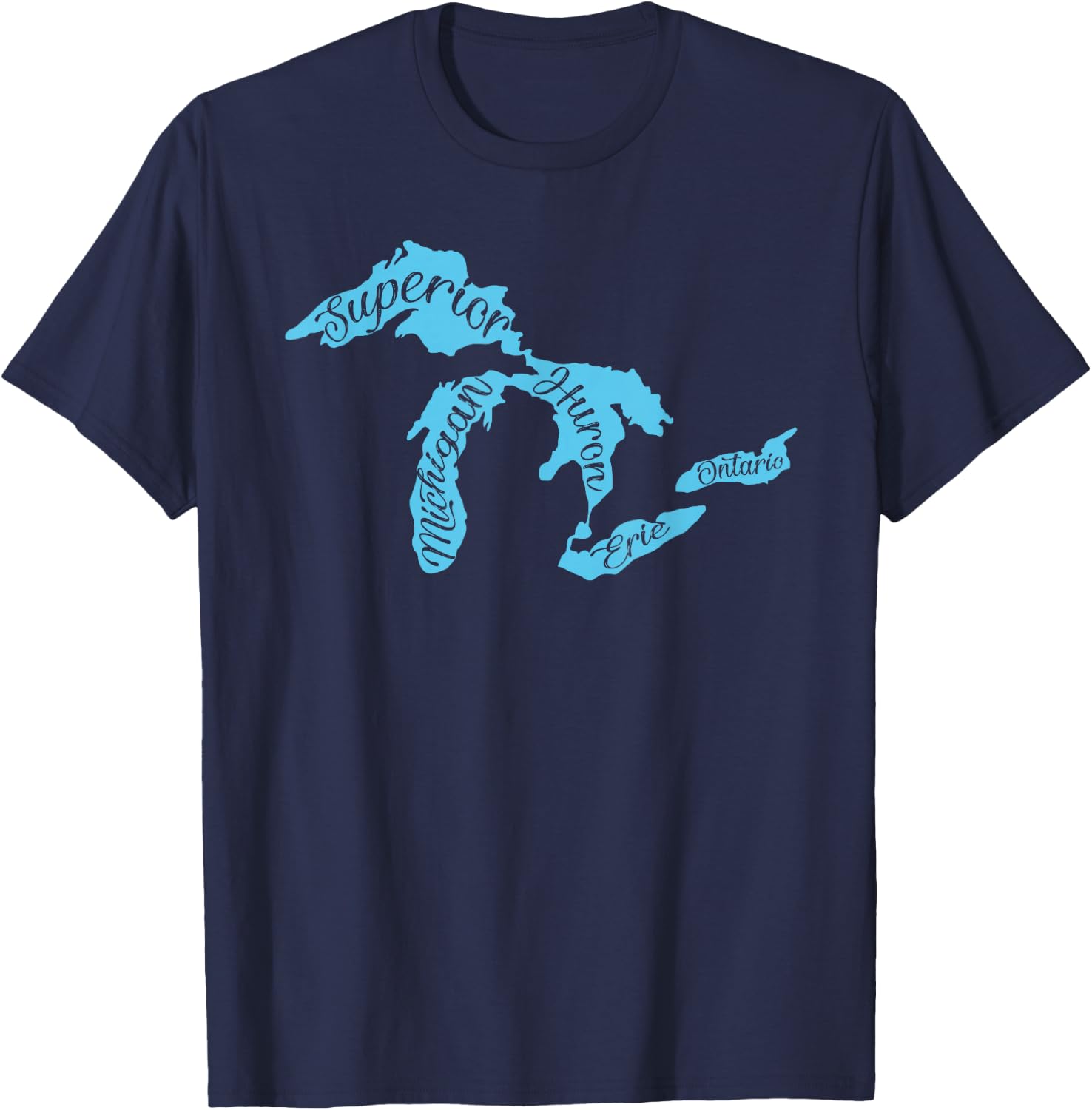 Great Lakes Michigan Detroit Michigan Great Lakes T-Shirt - T-Shirt | Navy