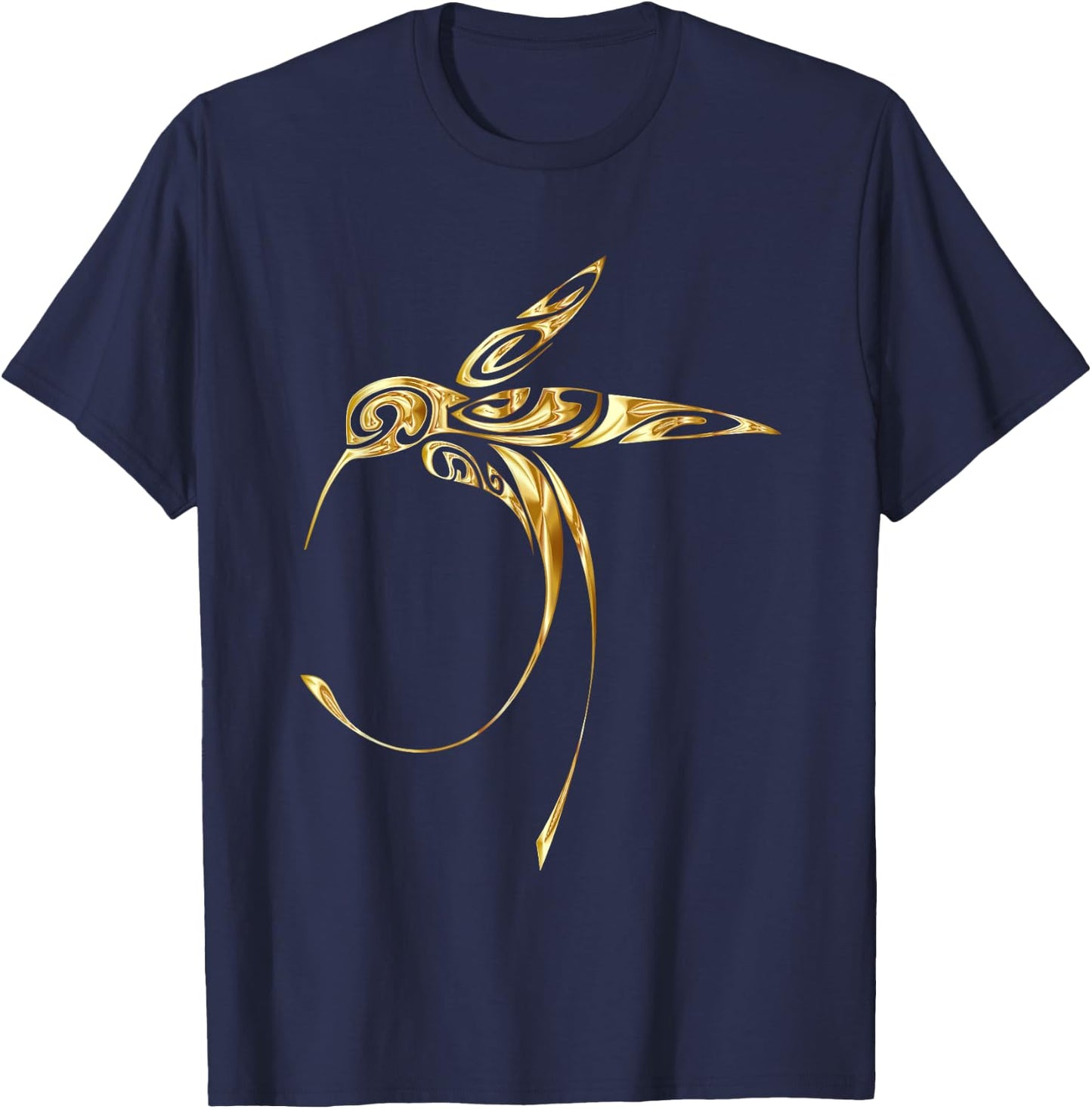 Gold Hummingbird Bird Animal Trochilidae T-Shirt - T-Shirt | Navy