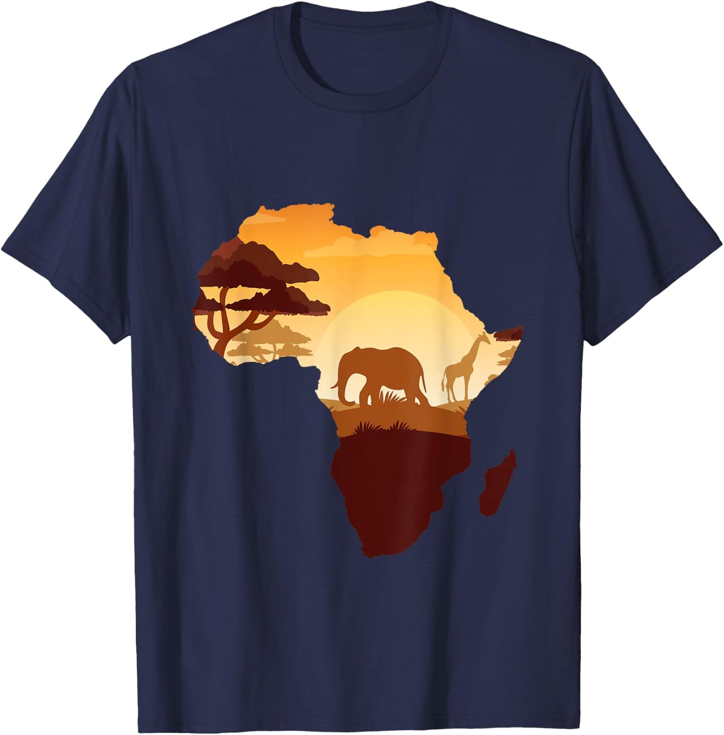 Wildlife Safari Animals Ivory Elephant T-Shirt - T-Shirt | Navy