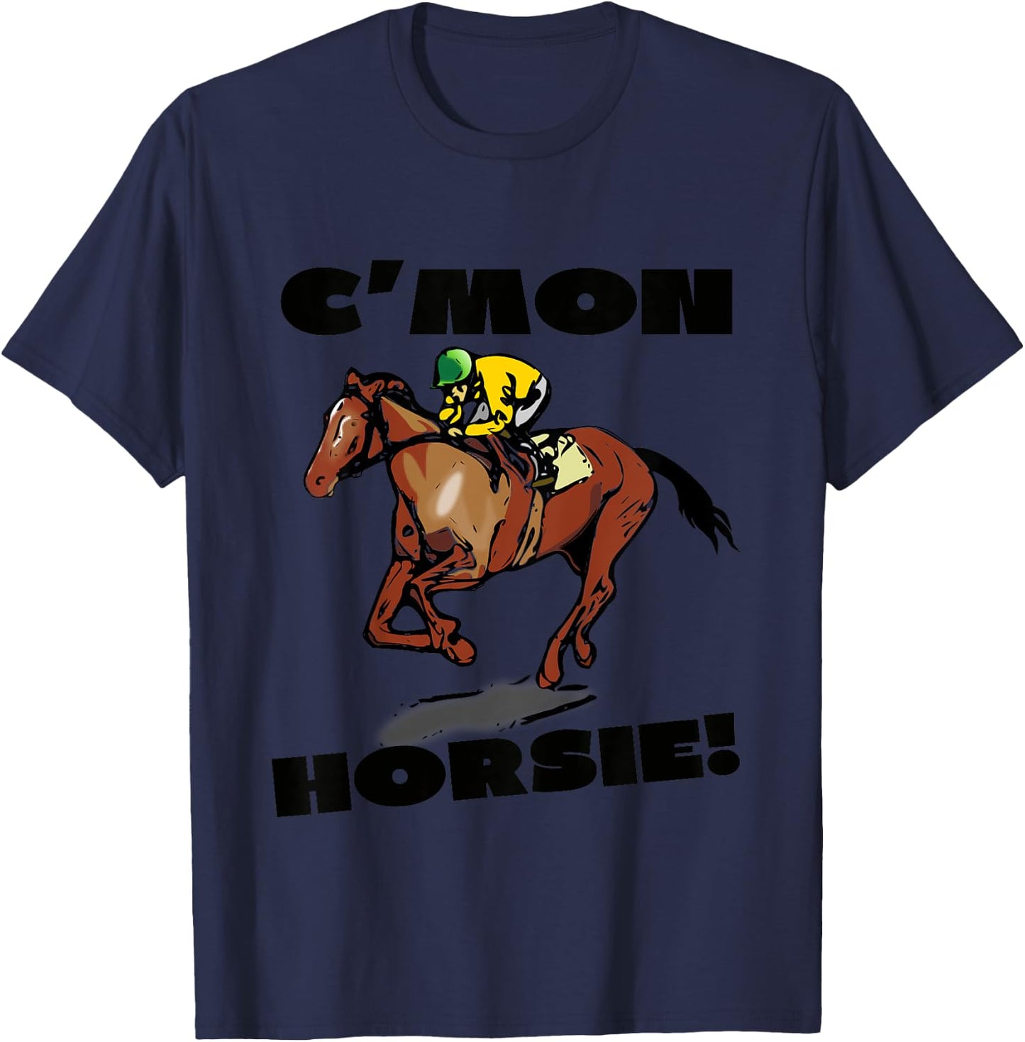 Horse Racing Races Track Boys Girls Youth Child T-Shirt - T-Shirt | Navy