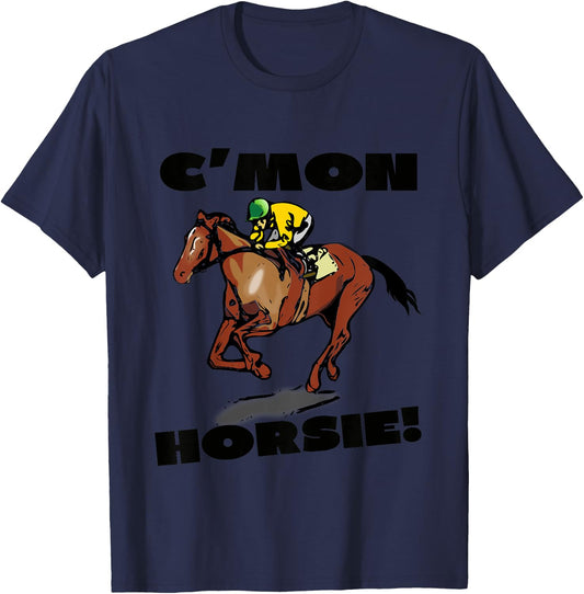 Horse Racing Races Track Boys Girls Youth Child T-Shirt - T-Shirt | Navy