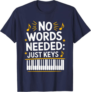 Piano Musician Keyboard Pianist and Classical Music T-Shirt - T-Shirt | Navy