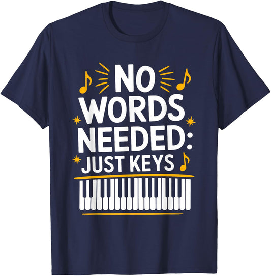 Piano Musician Keyboard Pianist and Classical Music T-Shirt - T-Shirt | Navy
