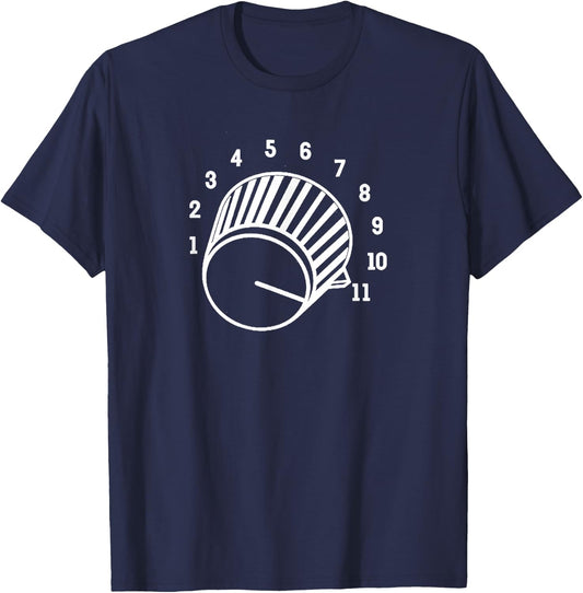 Crank It Up Crazy Guitar Player High Strung Goes to Eleven T-Shirt - T-Shirt | Navy